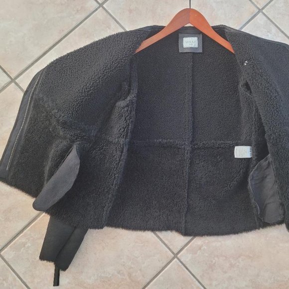 WRAP LONDON Suede and Leather Sheepskin Shearling Leah Jacket XS - Picture 5 of 12